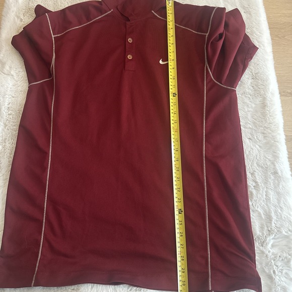 Nike Golf Dri-FIT Polo Shirt Men's XL Short Sleeve Burgundy Polyester - Picture 7 of 8
